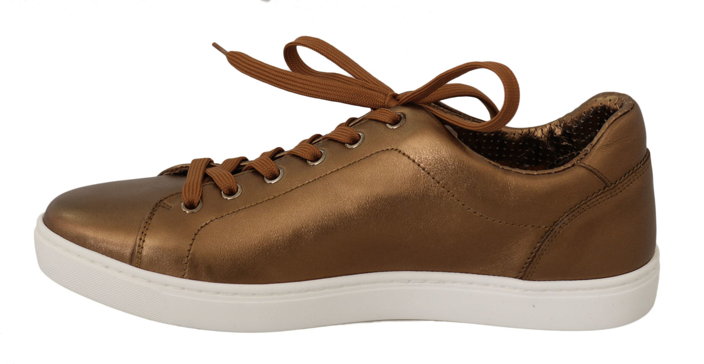 Dolce & Gabbana Gouden Metallic Leren Sneakers