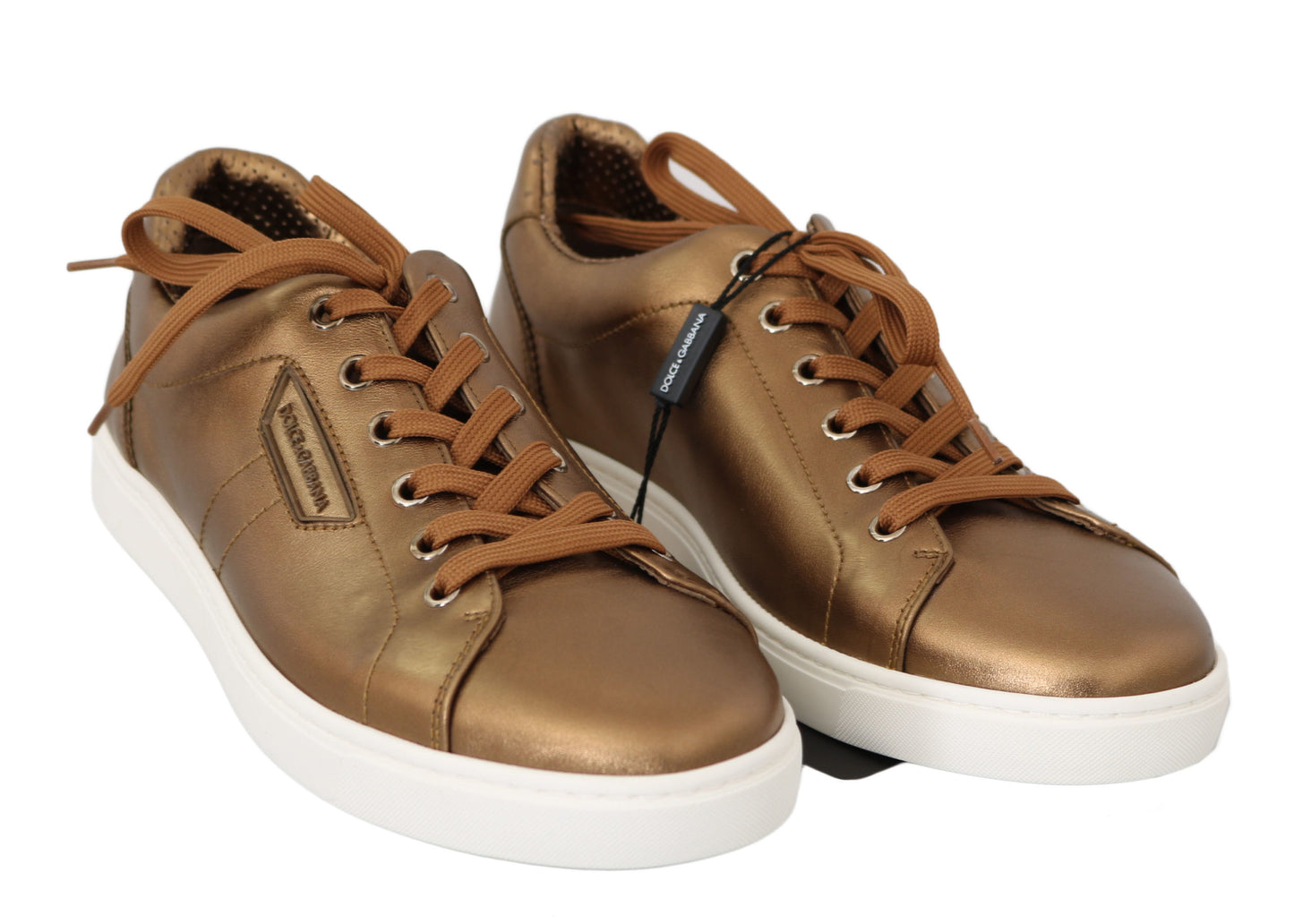 Dolce & Gabbana Gouden Metallic Leren Sneakers