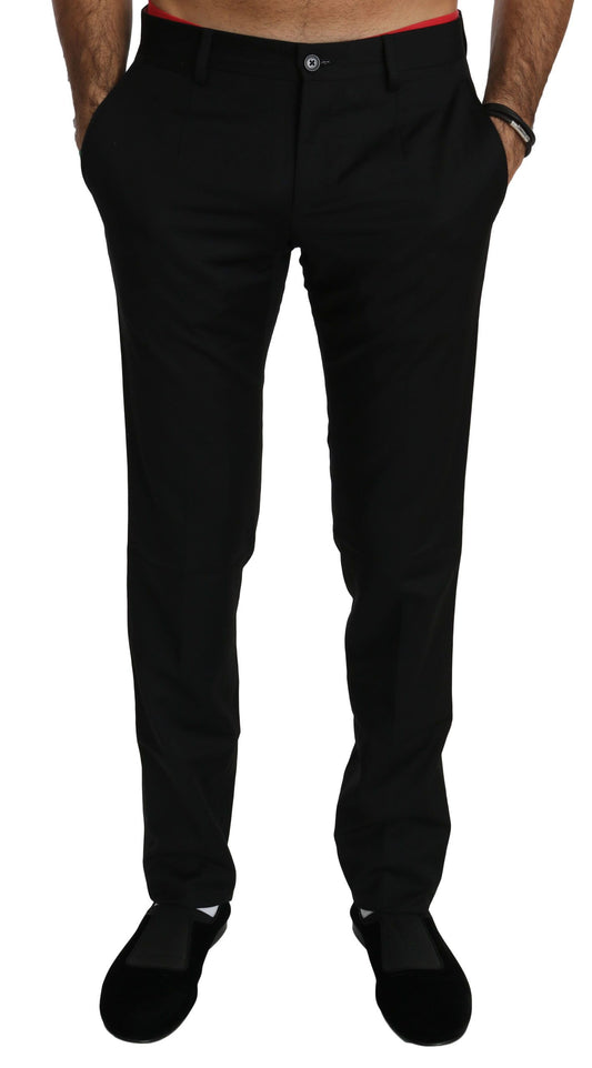 Dolce & Gabbana Elegante Zwarte Wollen Broek