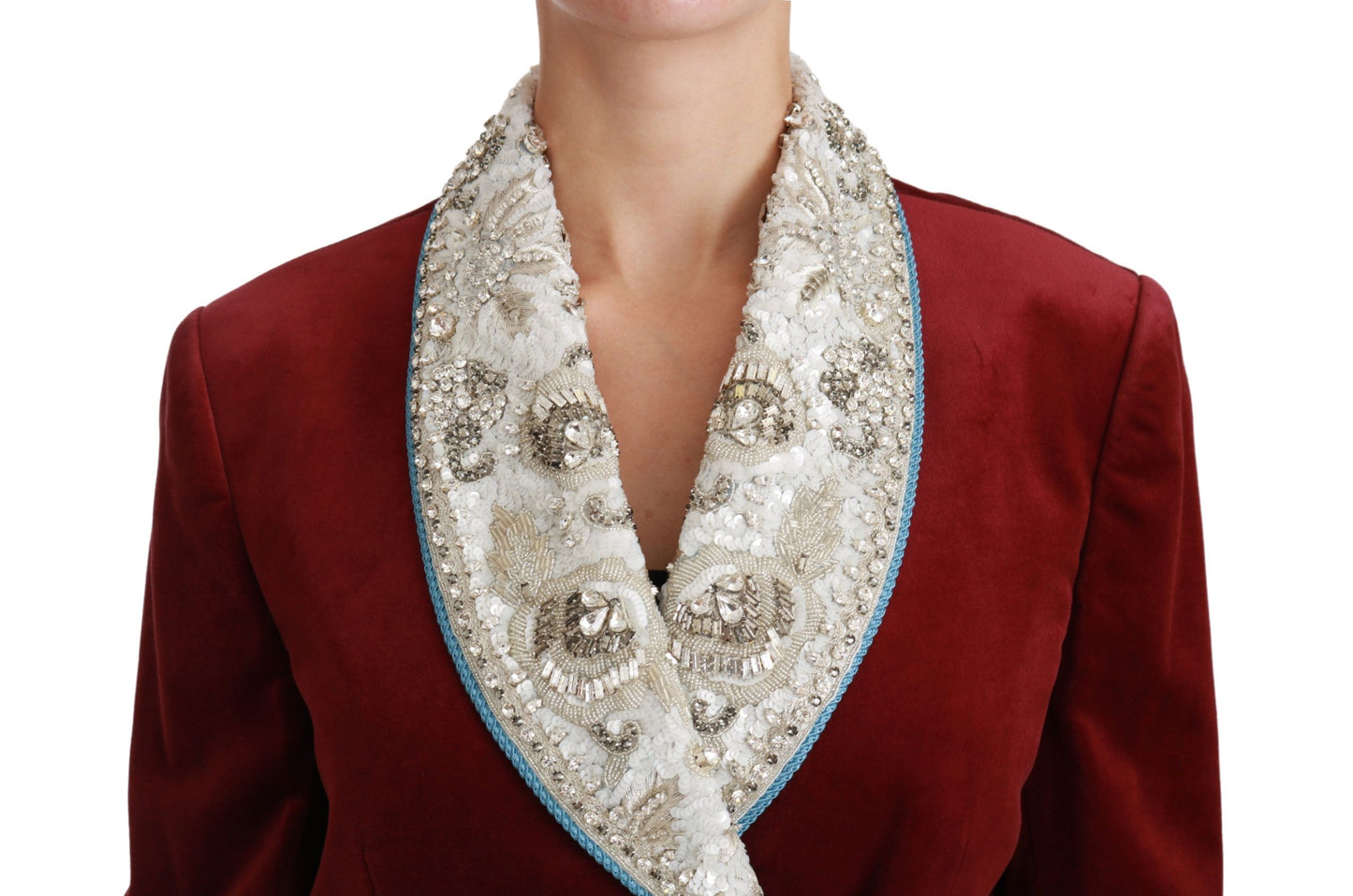 Dolce & Gabbana Weelderige Rode Blazer met Barokdetail