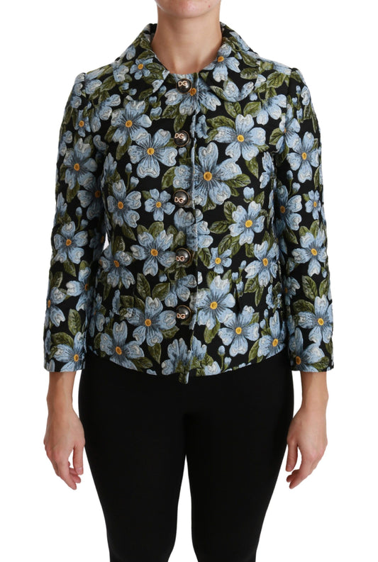 Dolce & Gabbana Elegante Bloemen Brokaat Blazer Jas