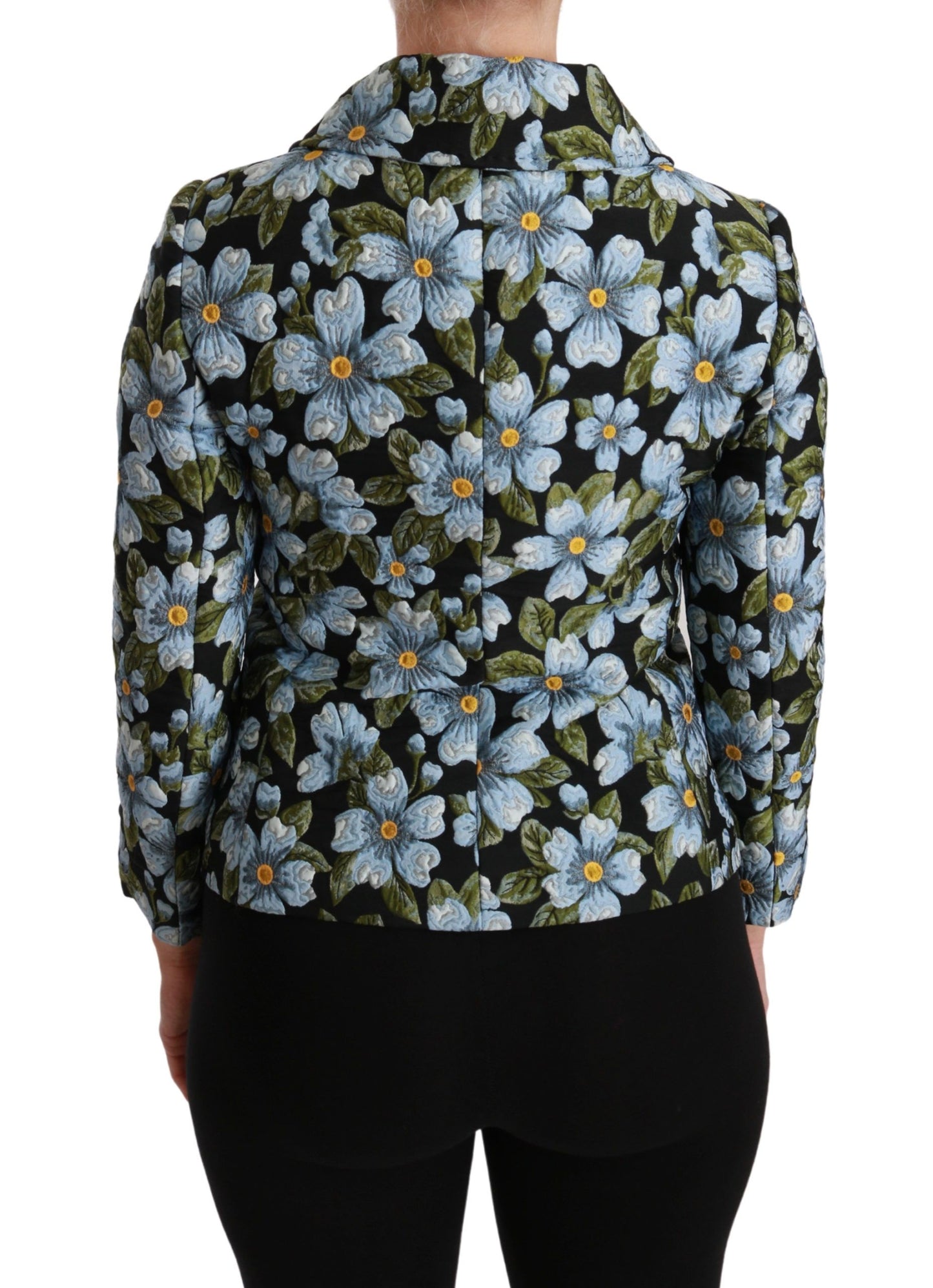 Dolce & Gabbana Elegante Bloemen Brokaat Blazer Jas