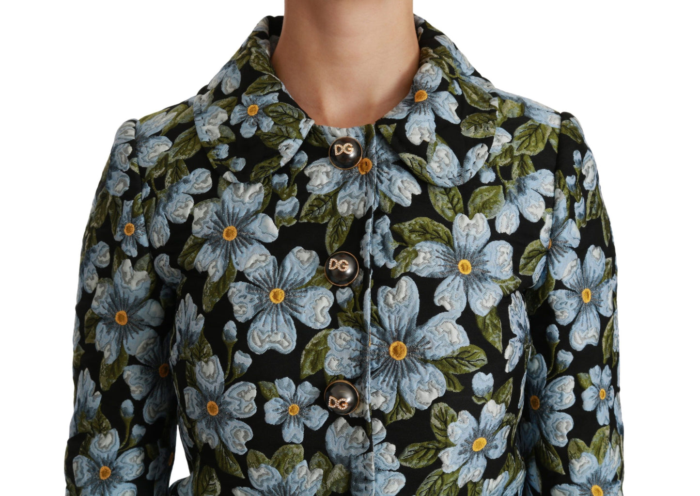 Dolce & Gabbana Elegante Bloemen Brokaat Blazer Jas