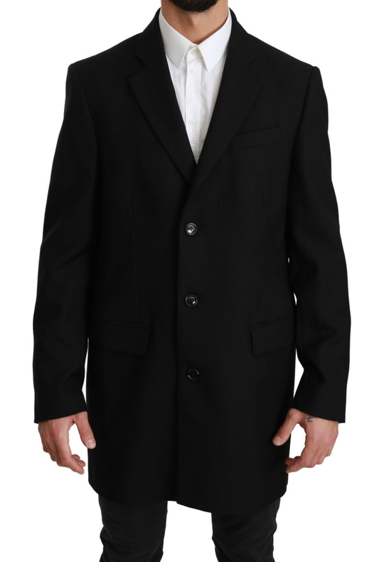 Dolce & Gabbana Elegante Zwarte Wollen Formele Blazer