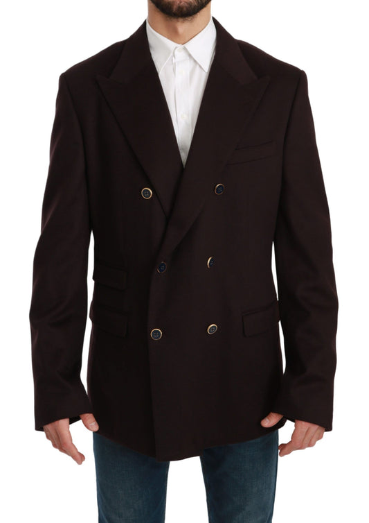 Dolce & Gabbana Elegante Bordeaux Taormina Kasjmier Blazer