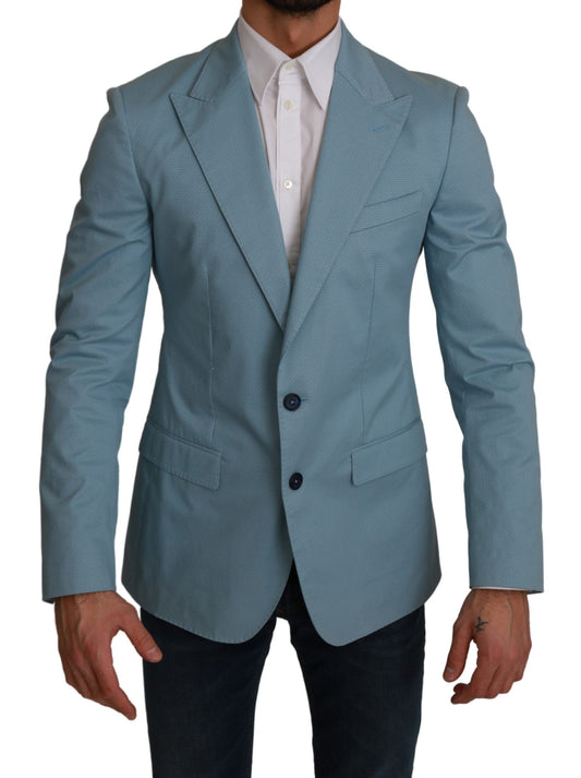 Dolce & Gabbana Elegante Blauwe Fantasia Patroon Blazer