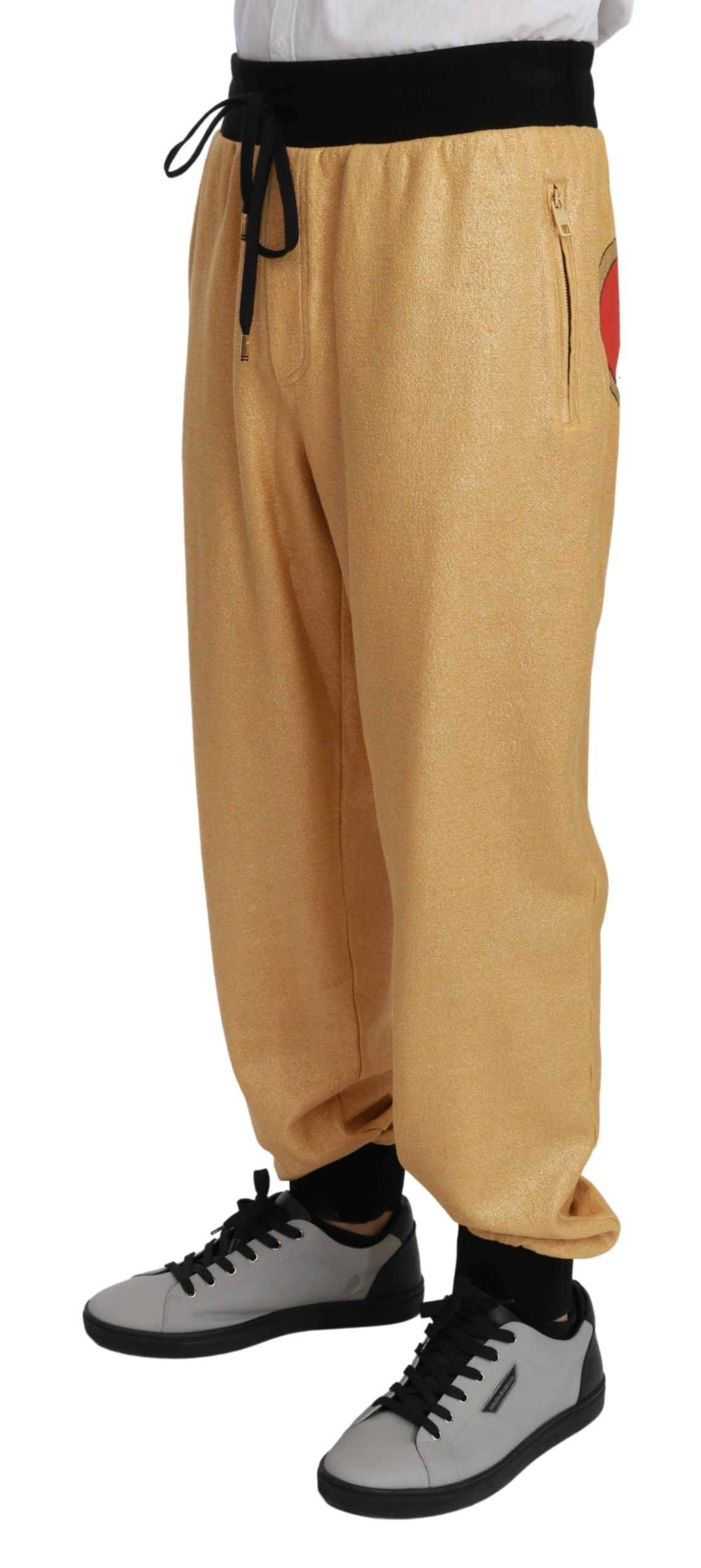 Dolce & Gabbana Elegante Gouden Motief Sweatpants