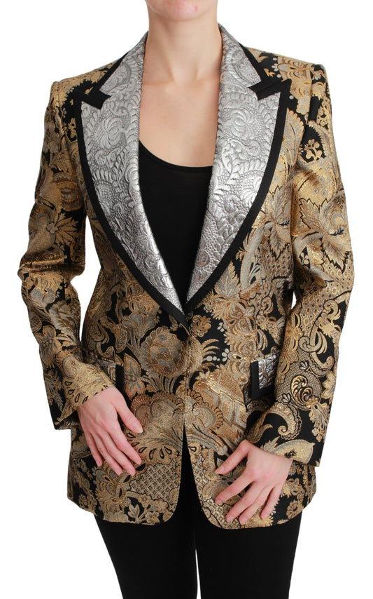 Dolce & Gabbana Elegante Gouden Bloemen Jacquard Blazer