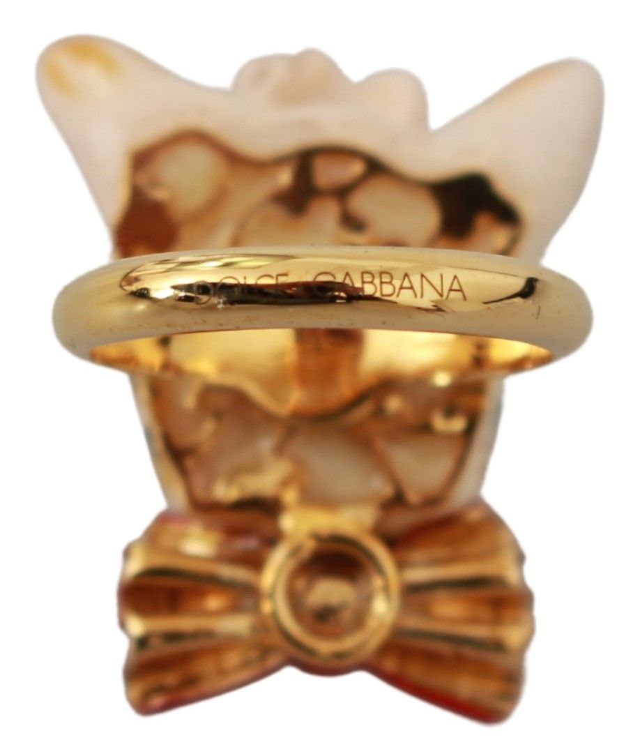 Dolce & Gabbana Chic Canine Goudkleurige Statement Ring