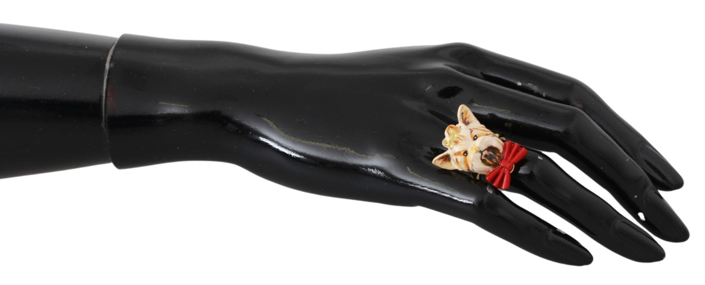 Dolce & Gabbana Chic Canine Goudkleurige Statement Ring