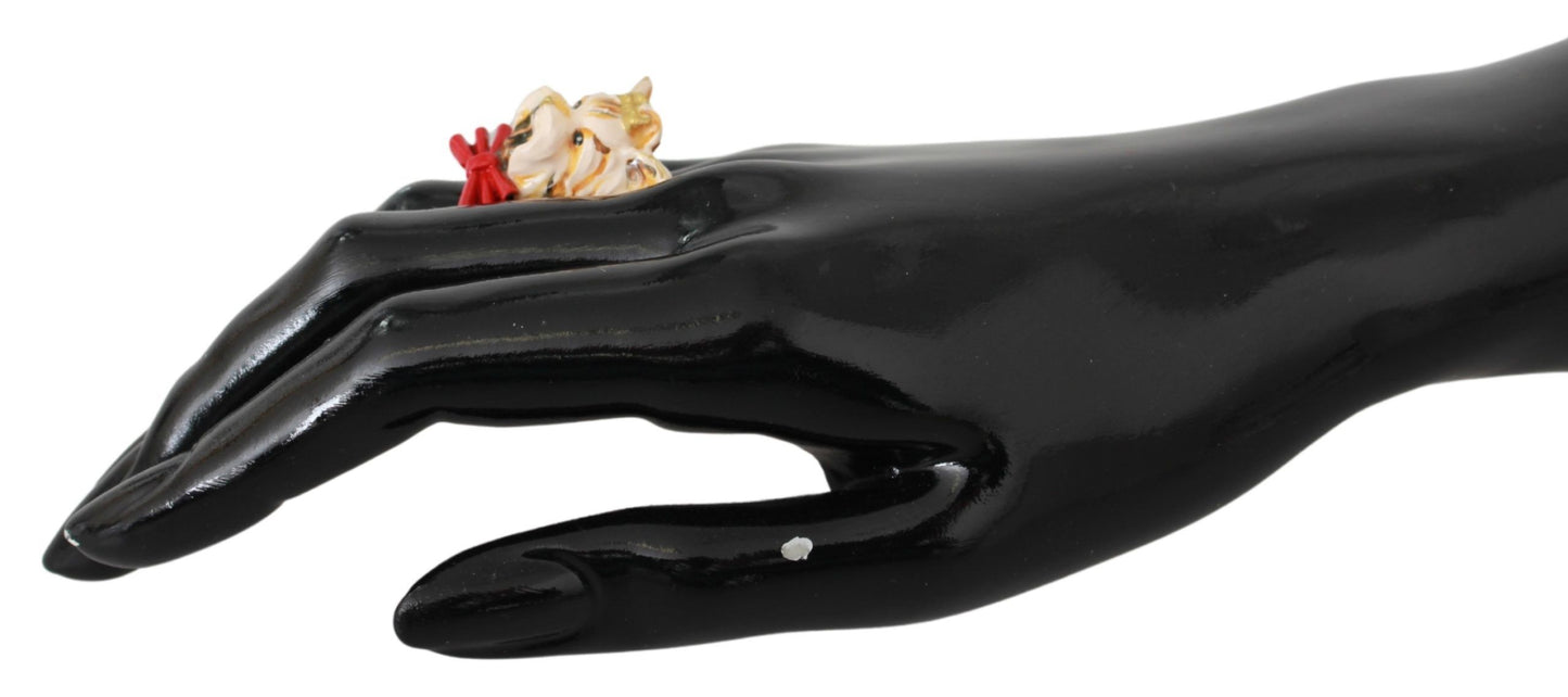 Dolce & Gabbana Chic Canine Goudkleurige Statement Ring