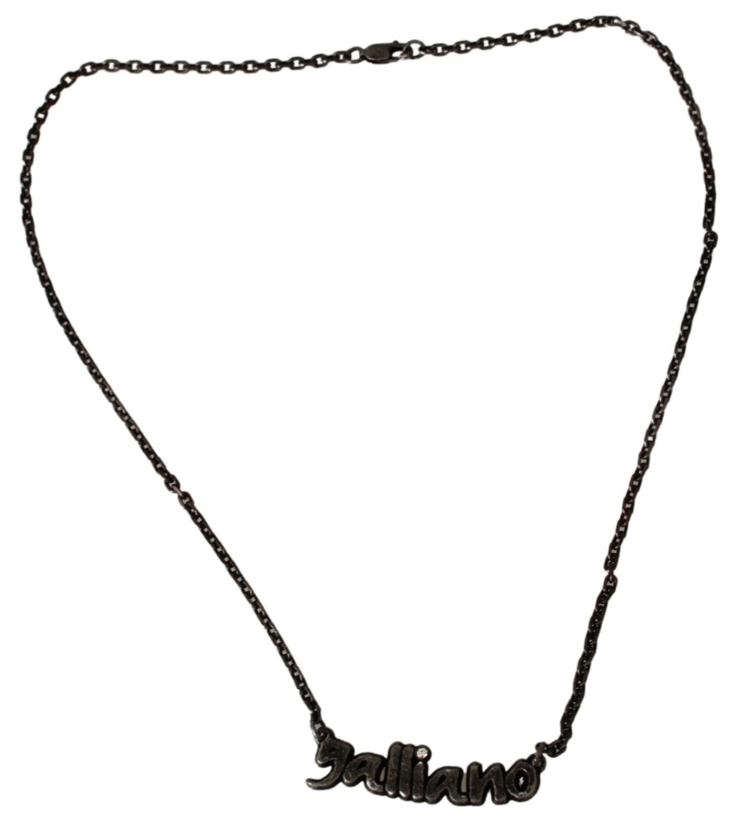 John Galliano Chic Grey Charm-ketting met zilveren accenten