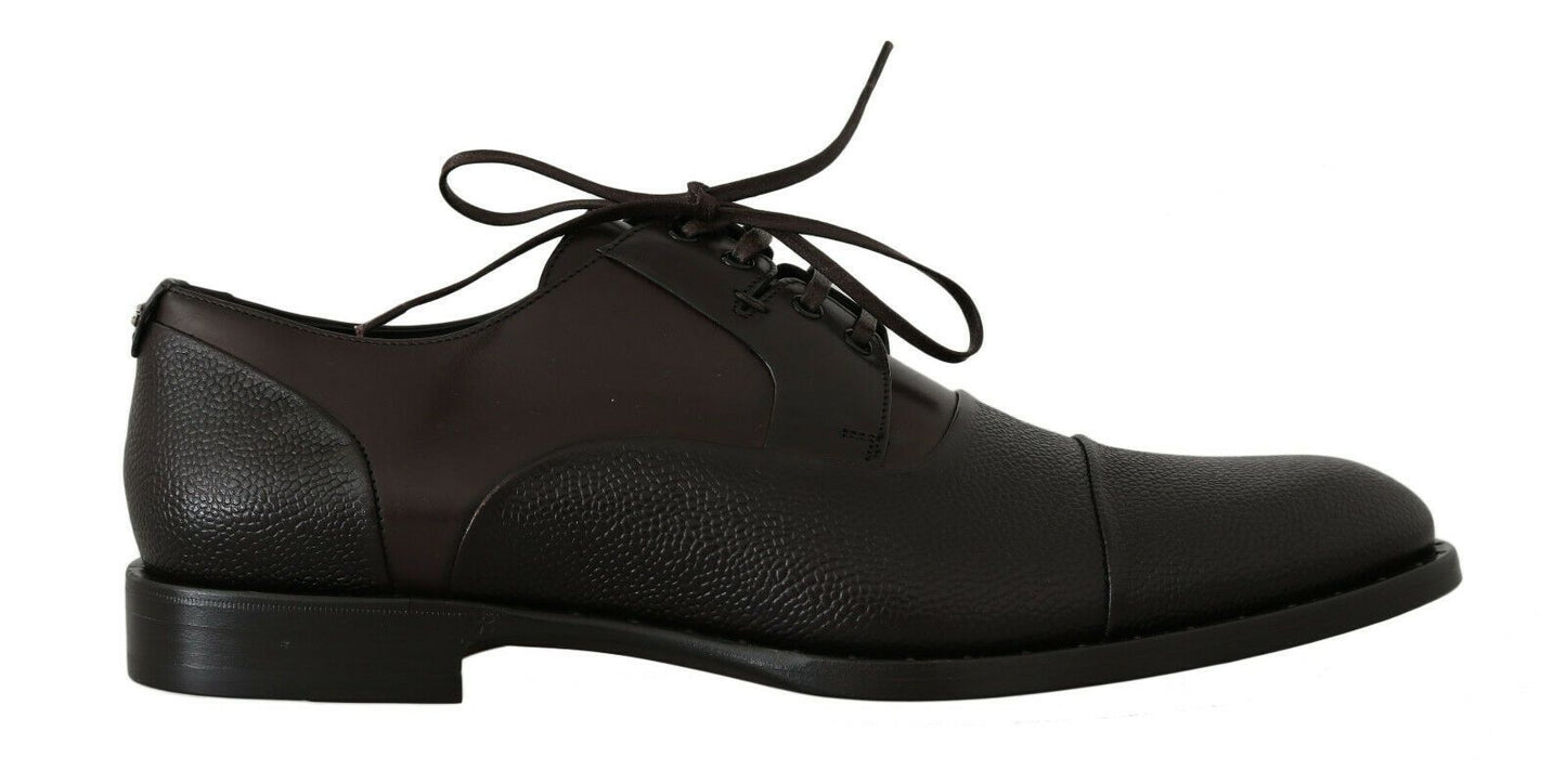 Dolce & Gabbana Elegante Bruine Leren Formele Veterschoenen