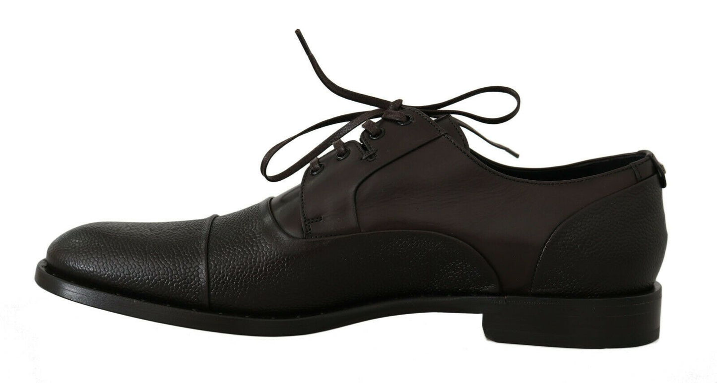 Dolce & Gabbana Elegante Bruine Leren Formele Veterschoenen