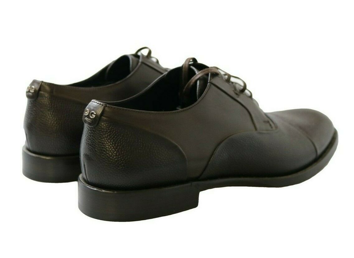 Dolce & Gabbana Elegante Bruine Leren Formele Veterschoenen