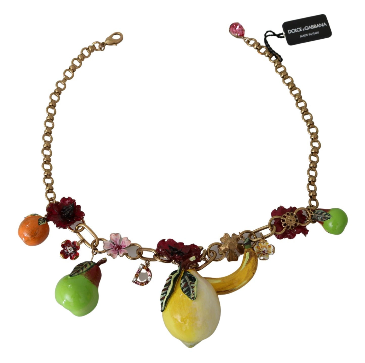 Dolce & Gabbana Kristallen Versierde Bloemen Charme Ketting