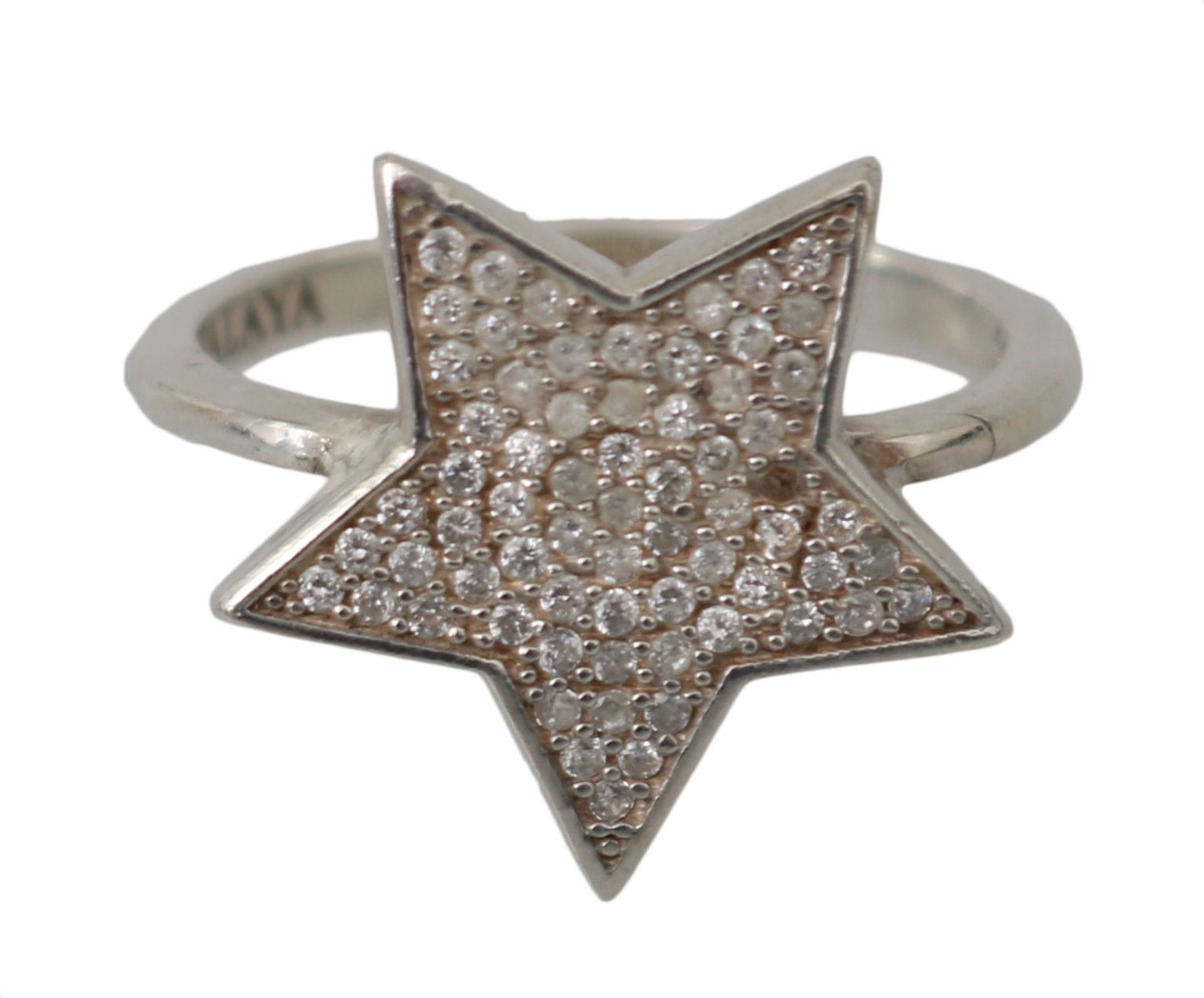 Nialaya Chic Zilveren CZ Kristallen Dames Statement Ring