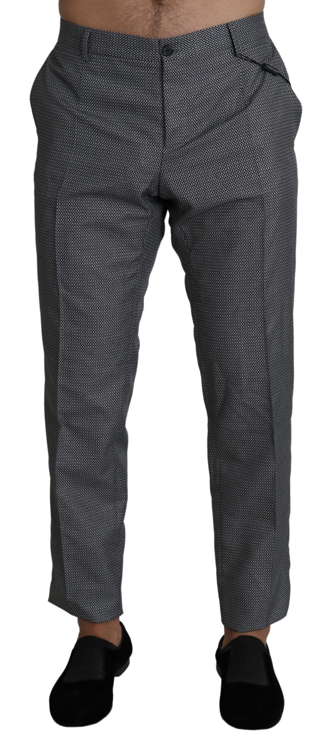 Dolce & Gabbana Elegante Grijze Slim Fit Jurk Broek