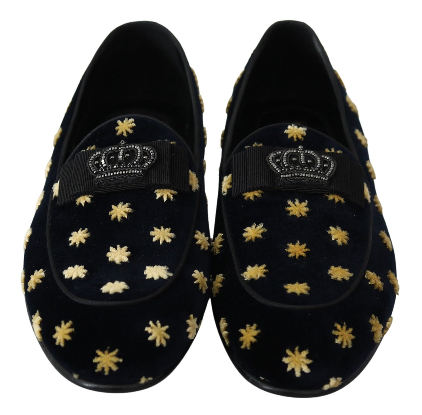 Dolce & Gabbana Elegante fluwelen kroonborduurwerk loafers