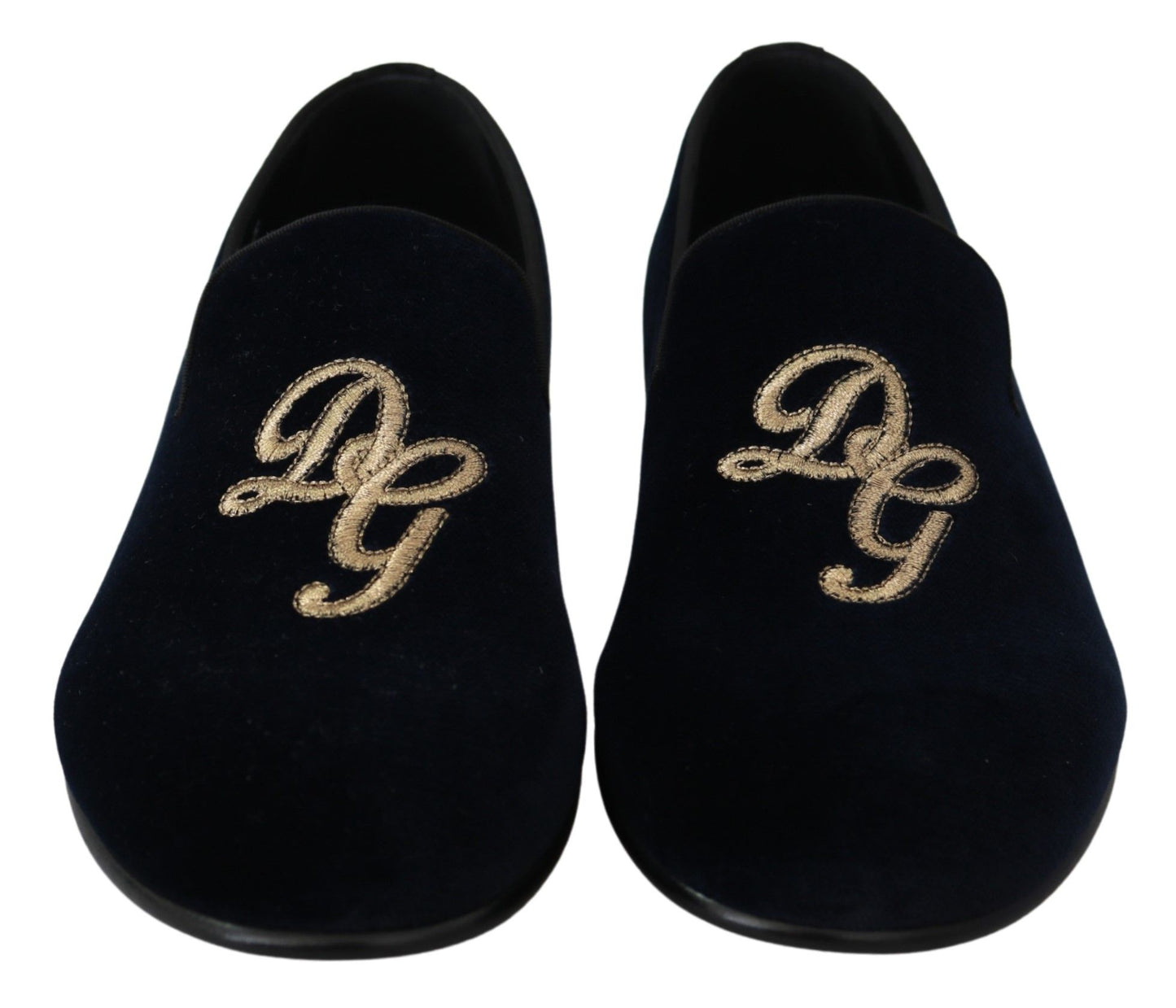 Dolce & Gabbana Elegante Blauwe Geborduurde Loafers