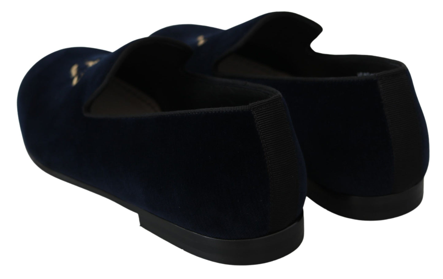 Dolce & Gabbana Elegante Blauwe Geborduurde Loafers