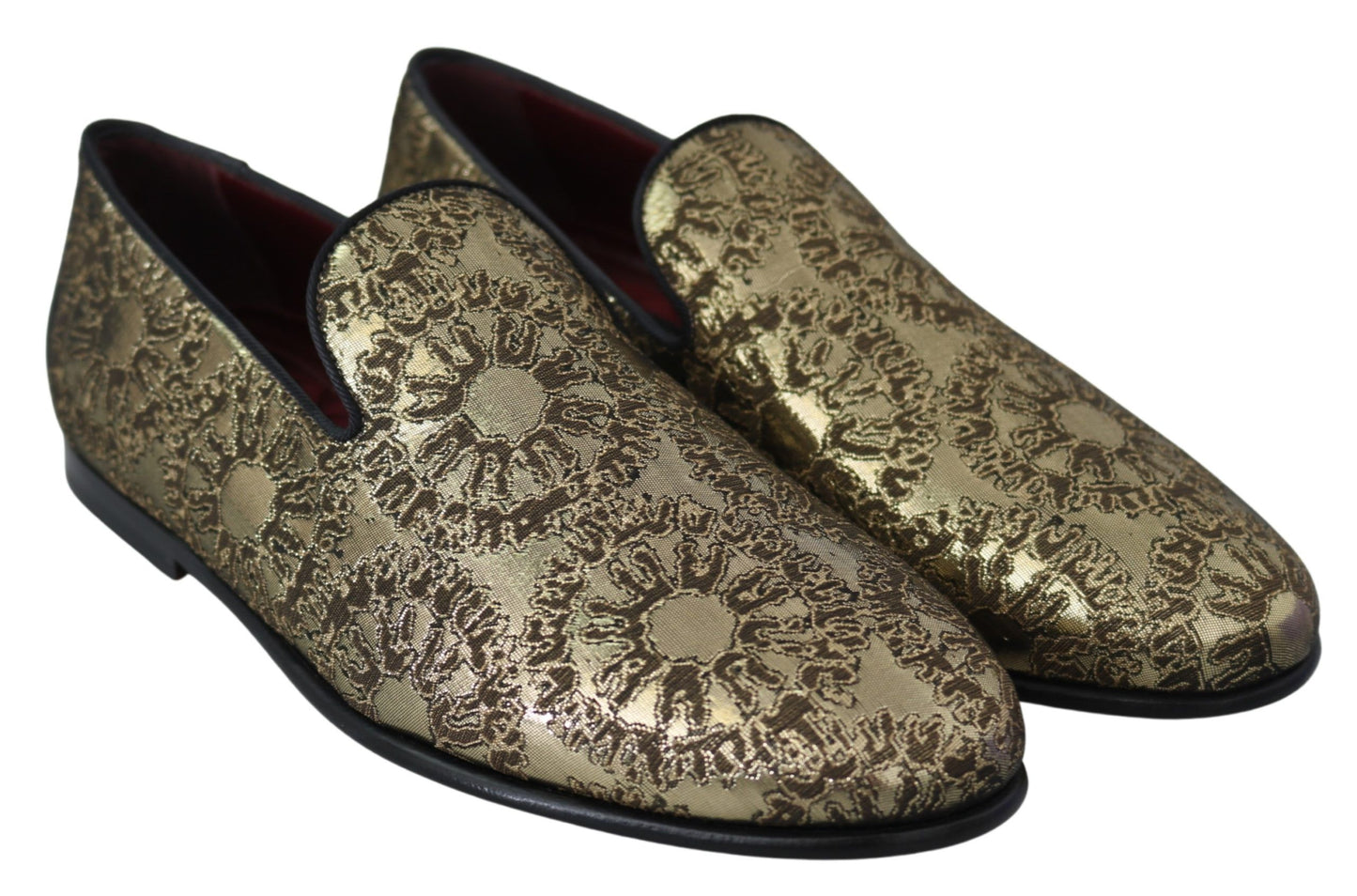 Dolce & Gabbana Goud Bordeaux Loafers Slides Dress Schoenen