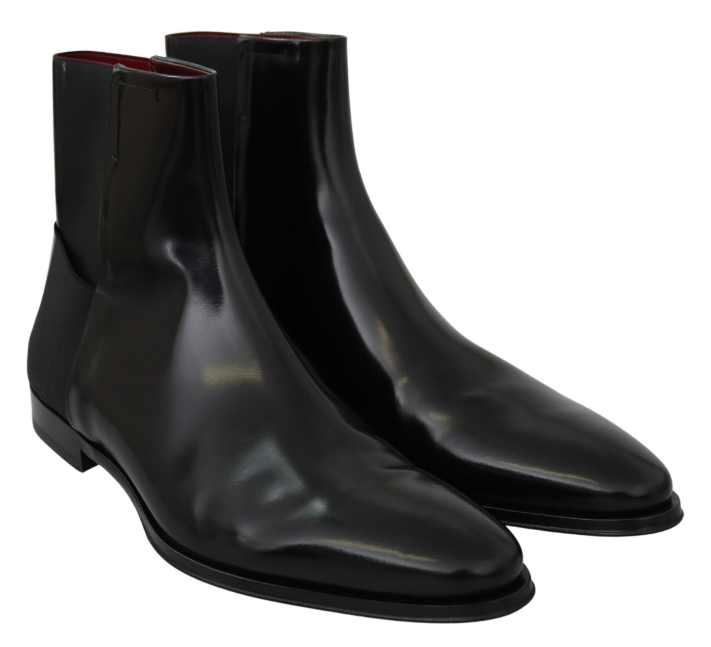 Dolce & Gabbana Elegante Zwarte Leren Chelsea Boots