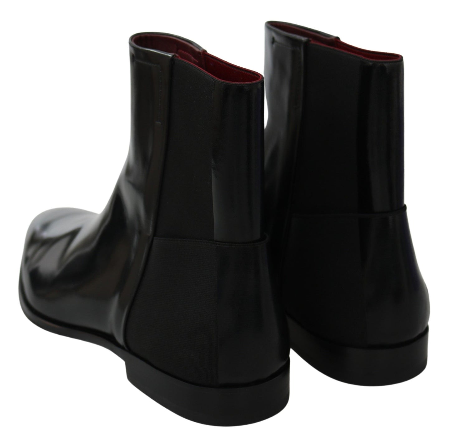 Dolce & Gabbana Elegante Zwarte Leren Chelsea Boots