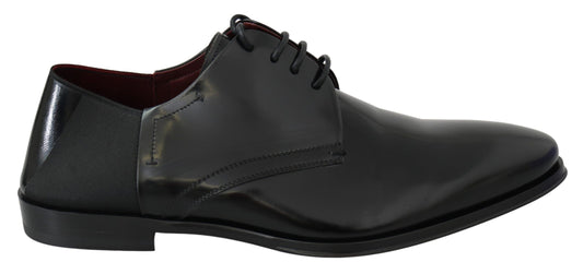 Dolce & Gabbana Elegante Zwarte Leren Derby Schoenen