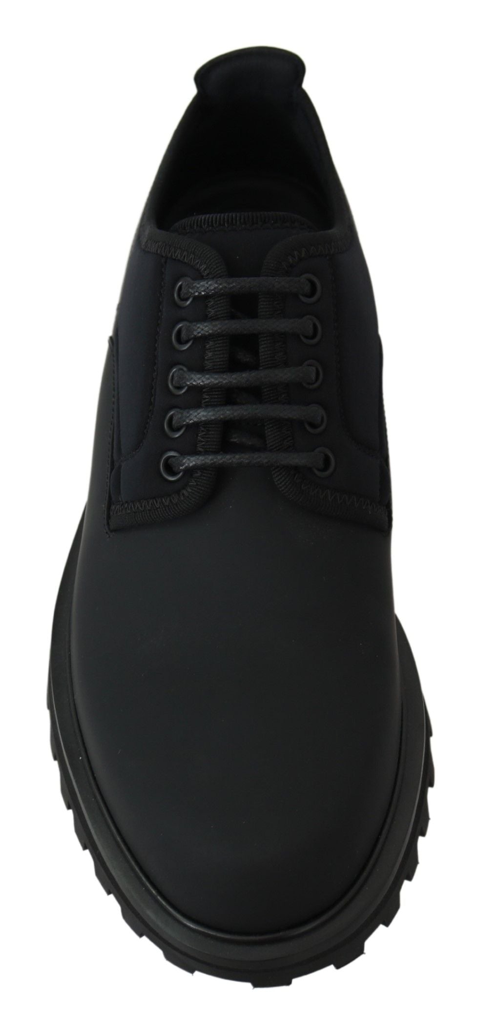 Dolce & Gabbana Elegante Zwarte Kalfsleren Derby Schoenen