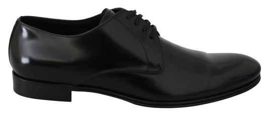 Dolce & Gabbana Elegante Zwarte Leren Derby Schoenen