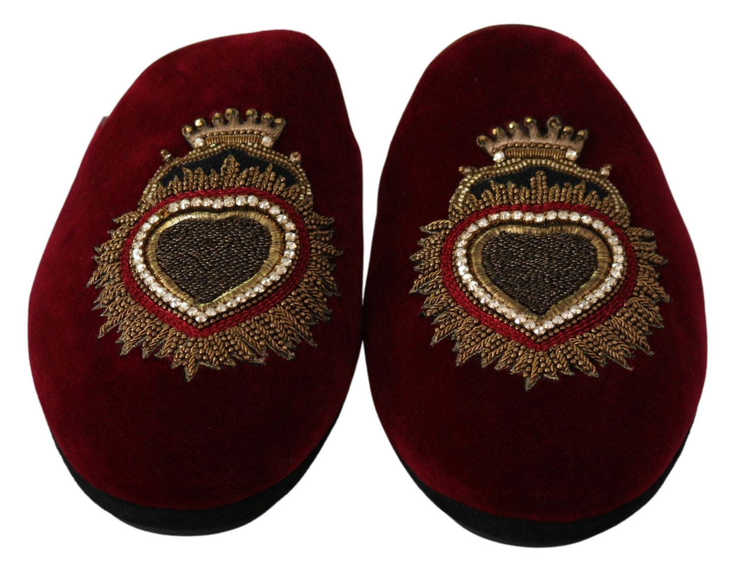 Dolce & Gabbana rode fluwelen geborduurde slippers