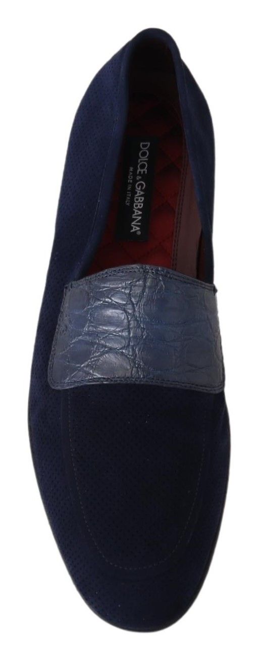 Dolce & Gabbana Elegante Blauwe Su������de Leren Loafers