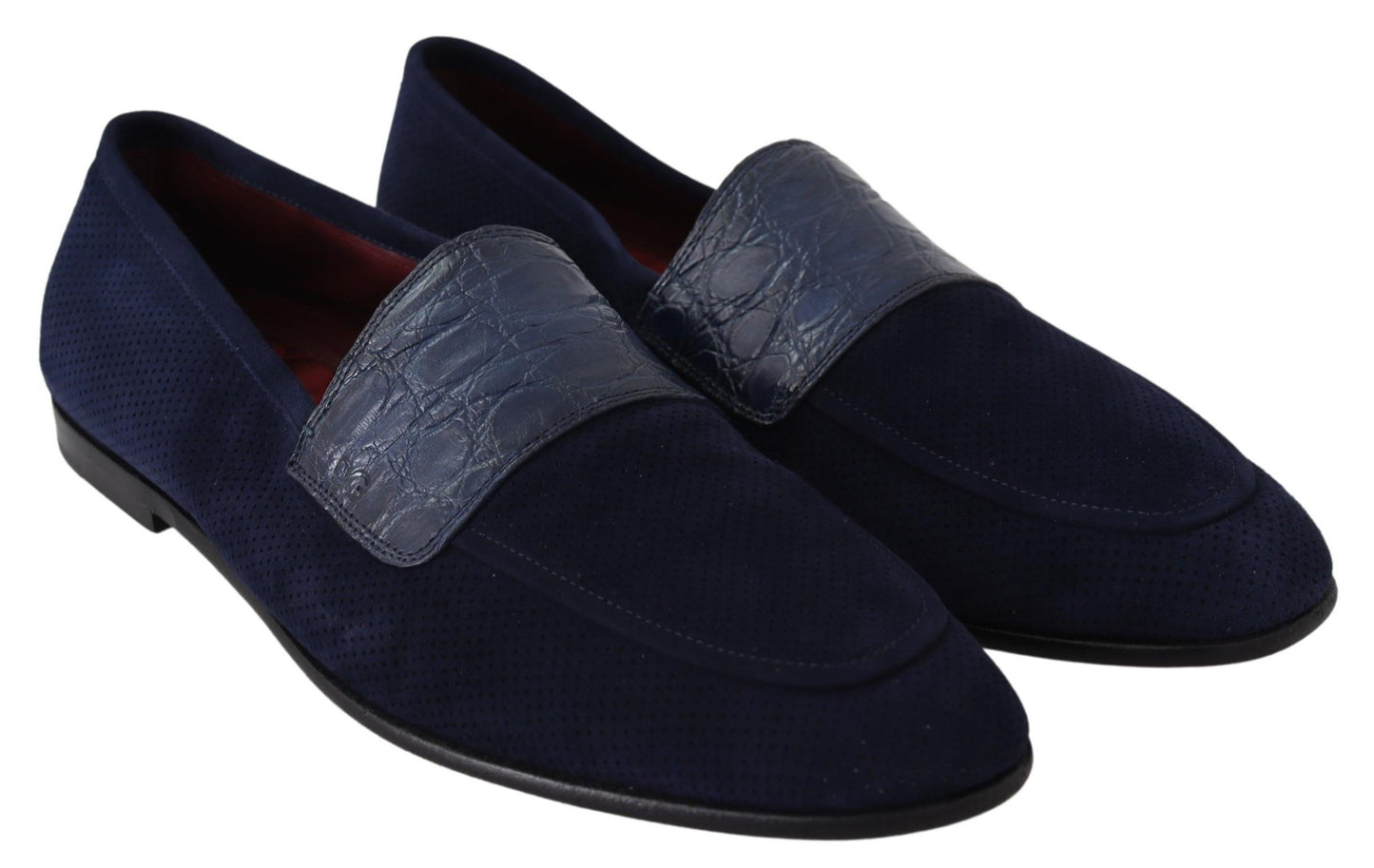 Dolce & Gabbana Elegante Blauwe Su������de Leren Loafers