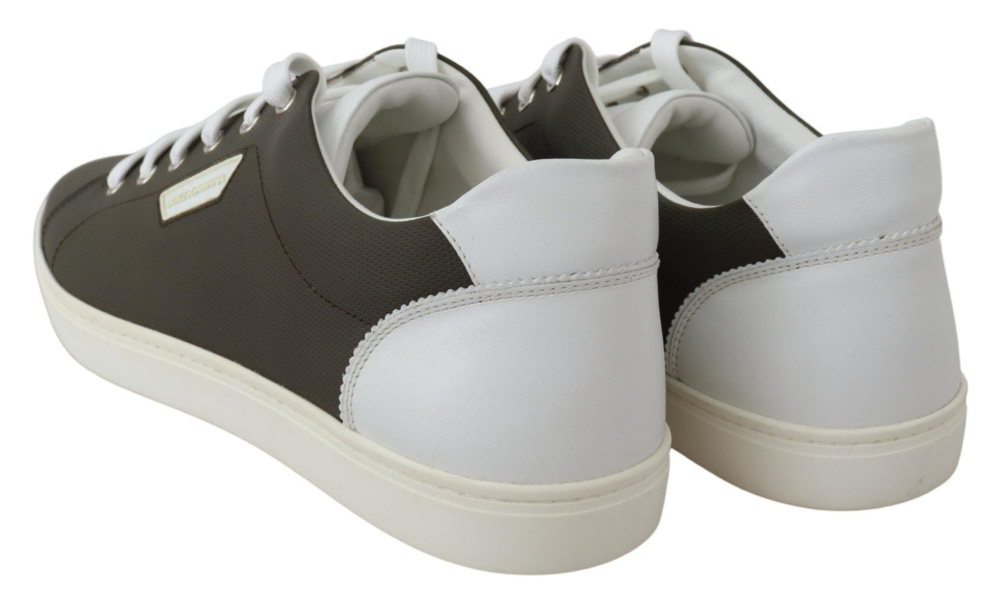 Dolce & Gabbana Strakke Witte Leren Lage Sneakers