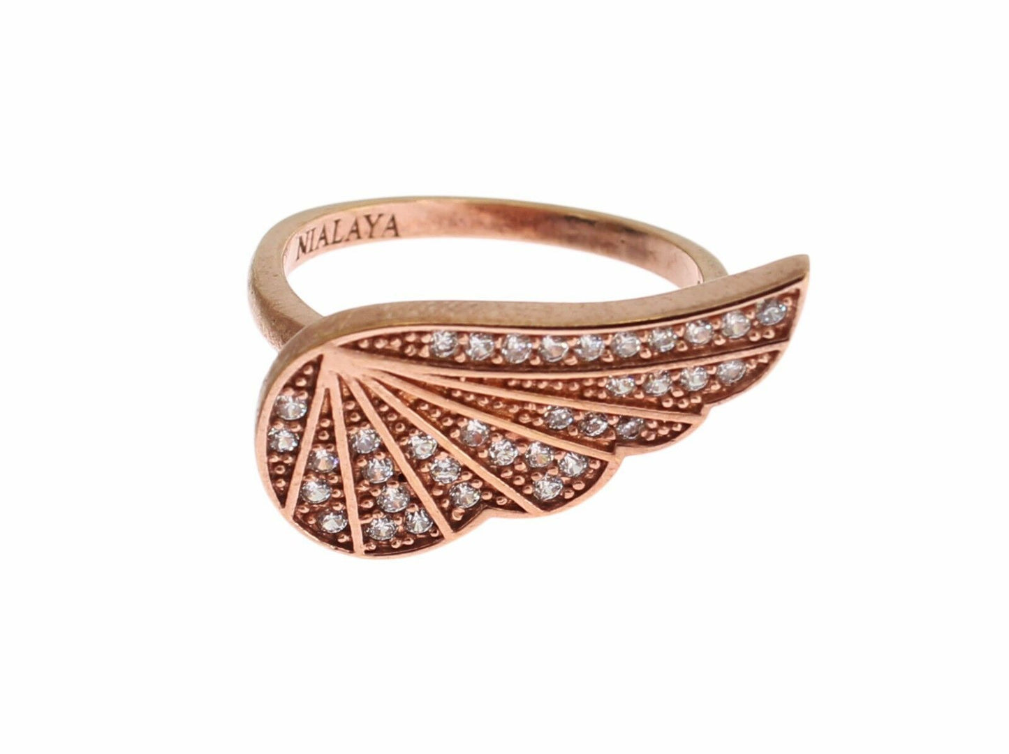 Nialaya Elegante Roze Gouden CZ Kristallen Ring