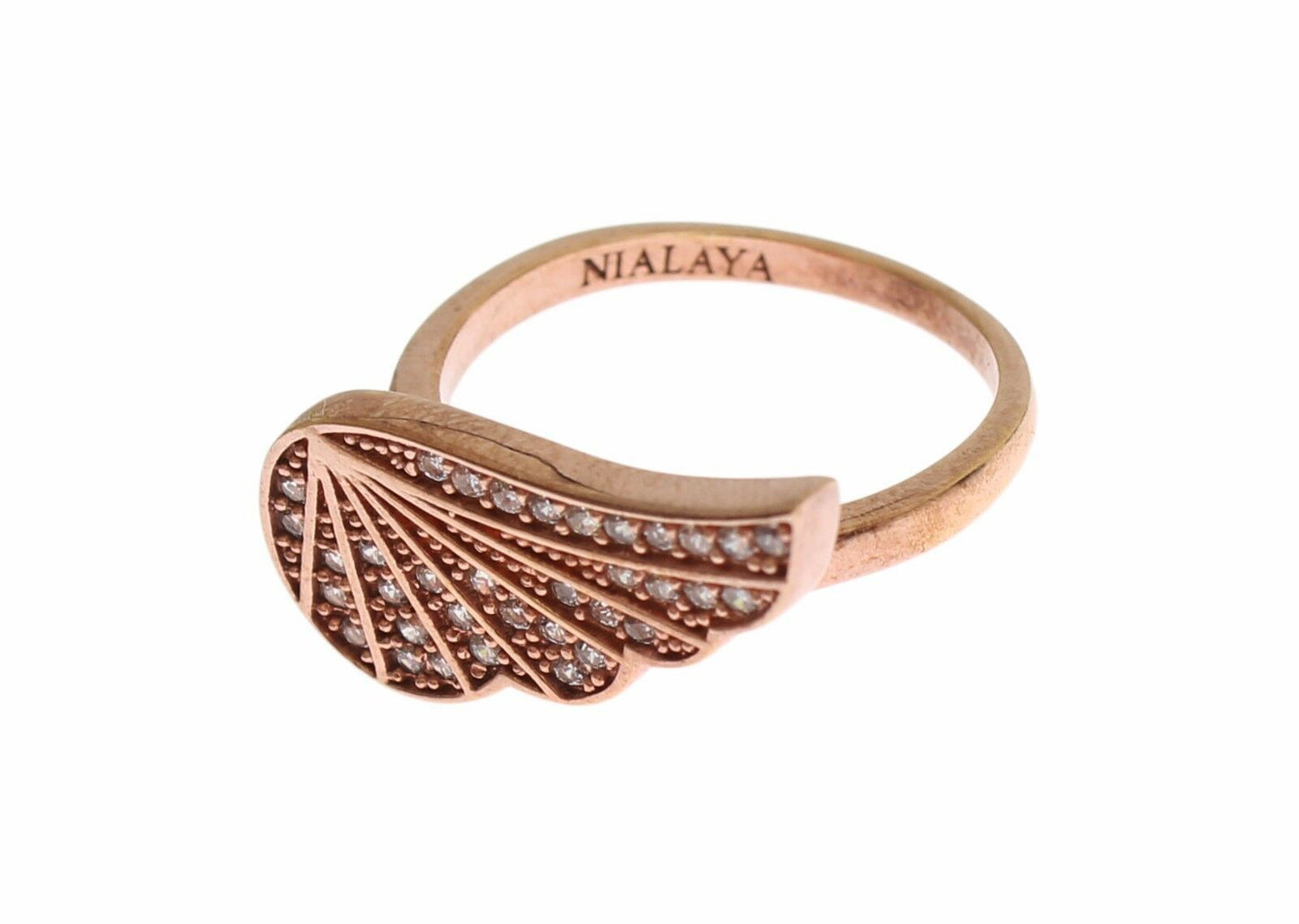 Nialaya Elegante Roze Gouden CZ Kristallen Ring