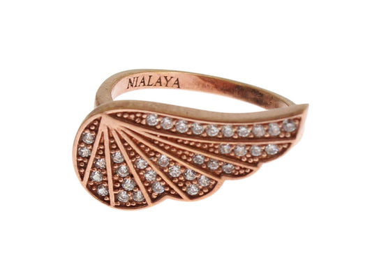 Nialaya Elegante Roze Gouden CZ Kristallen Ring