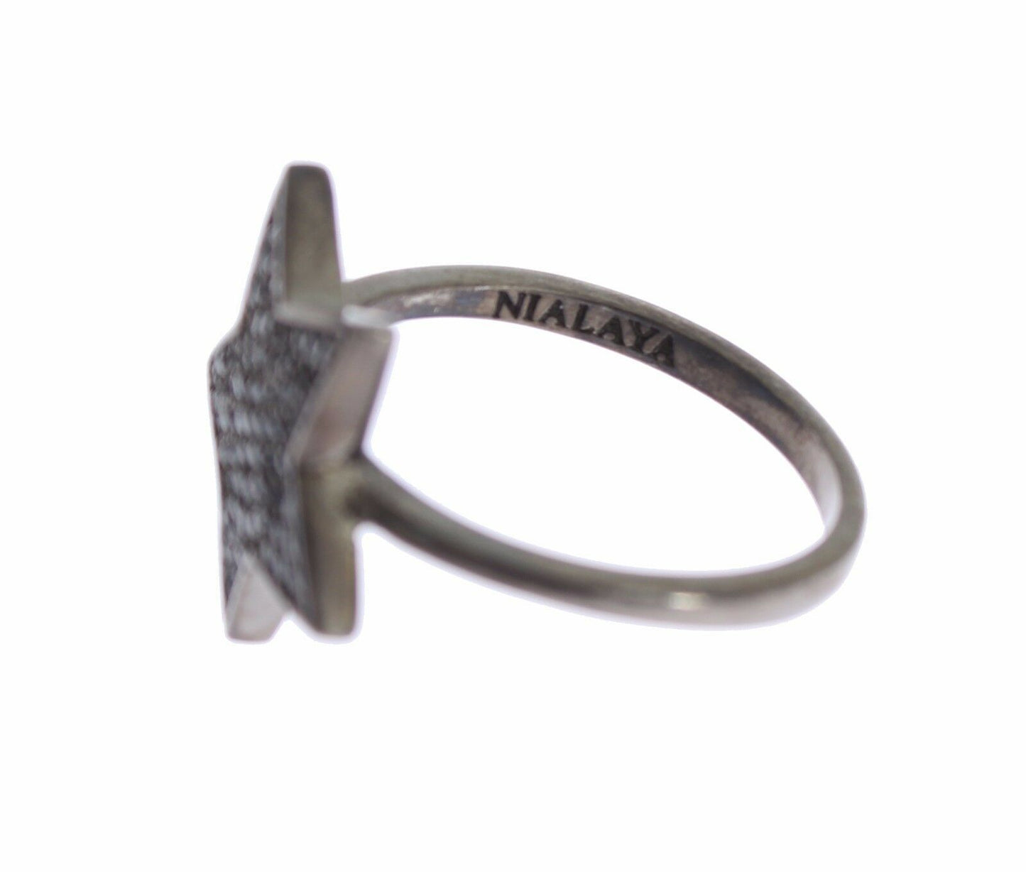 Nialaya Exquisite Sterling Zilveren CZ Kristallen Ring