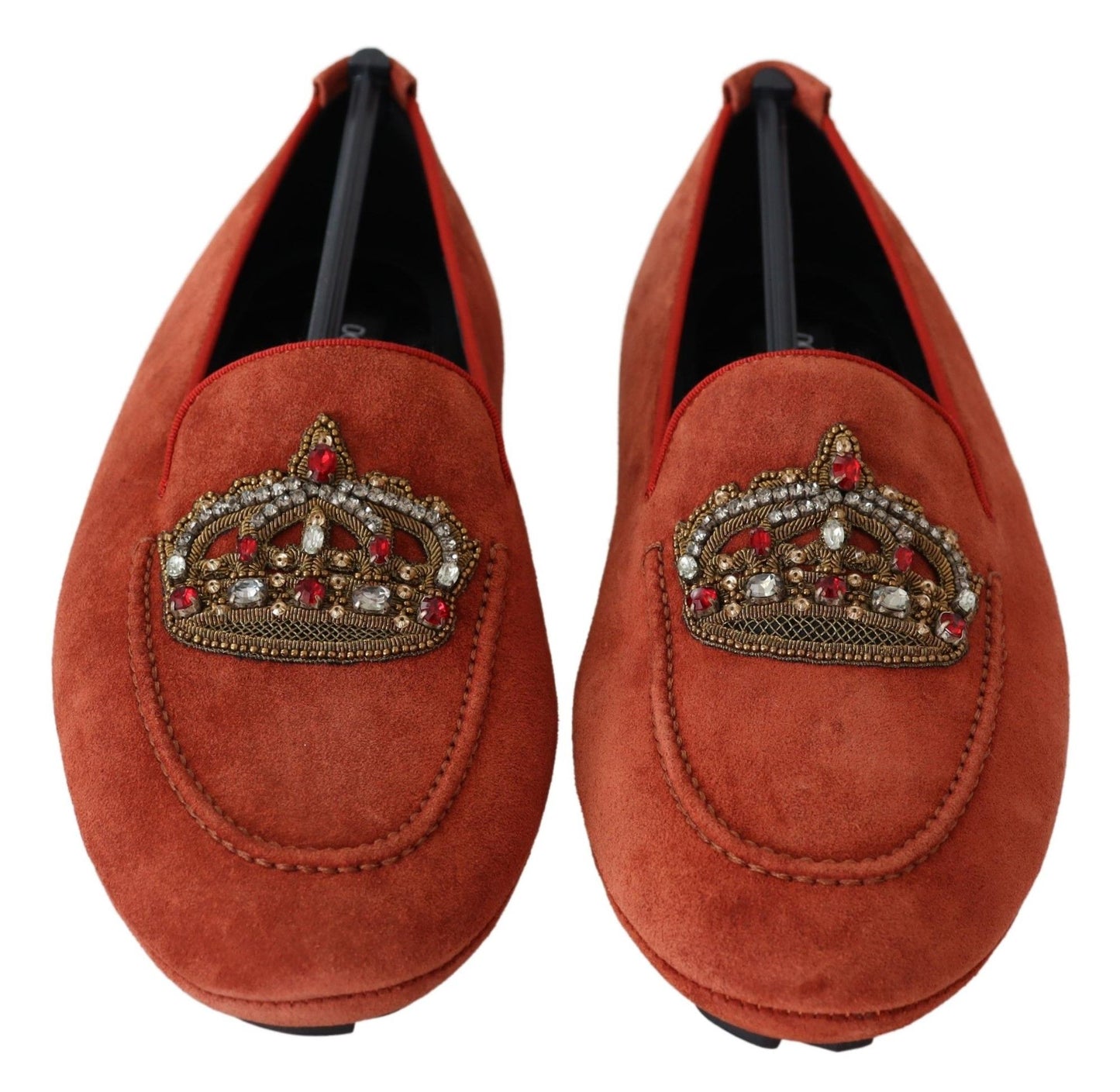 Dolce & Gabbana Opulent Orange leren loafers met gouden borduursels