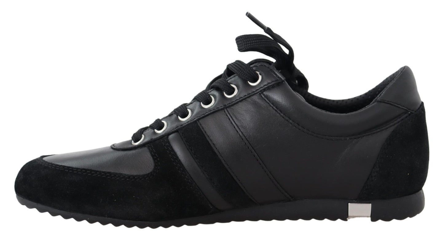 Dolce & Gabbana Elegante Zwarte Leren Sport Sneakers