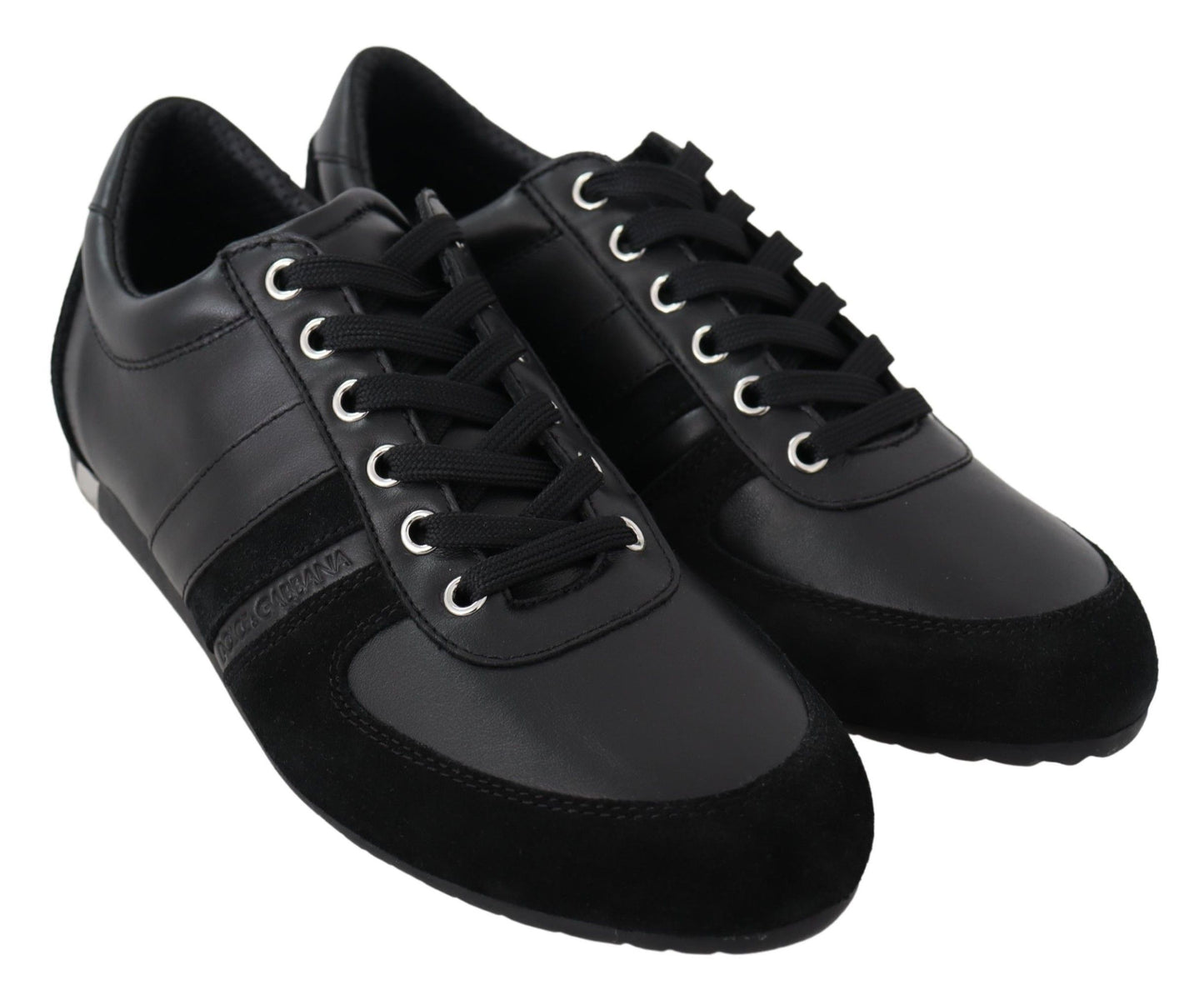 Dolce & Gabbana Elegante Zwarte Leren Sport Sneakers