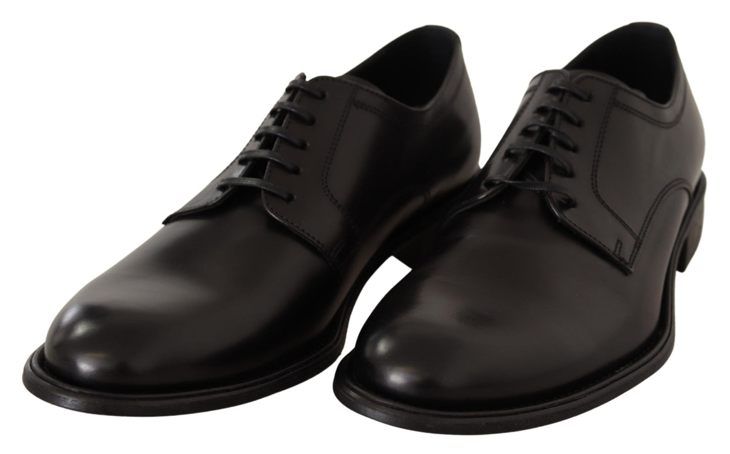 Dolce & Gabbana Elegante Zwarte Leren Formele Derby Schoenen