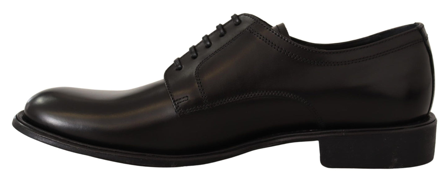 Dolce & Gabbana Elegante Zwarte Leren Formele Derby Schoenen