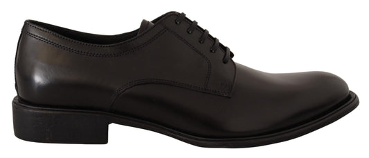 Dolce & Gabbana Elegante Zwarte Leren Formele Derby Schoenen