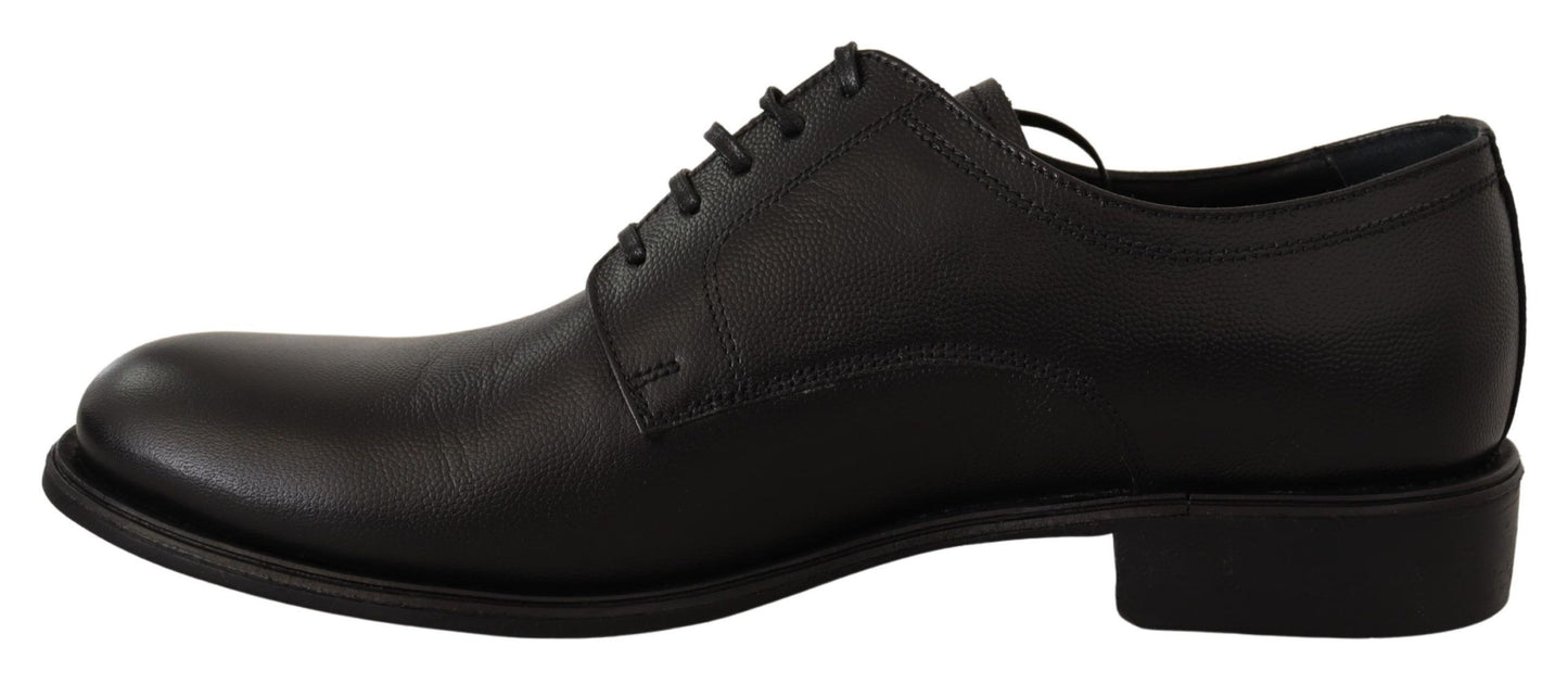 Dolce & Gabbana Elegante Zwarte Leren Derby Schoenen