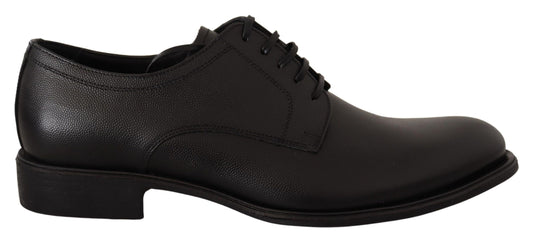 Dolce & Gabbana Elegante Zwarte Leren Derby Schoenen