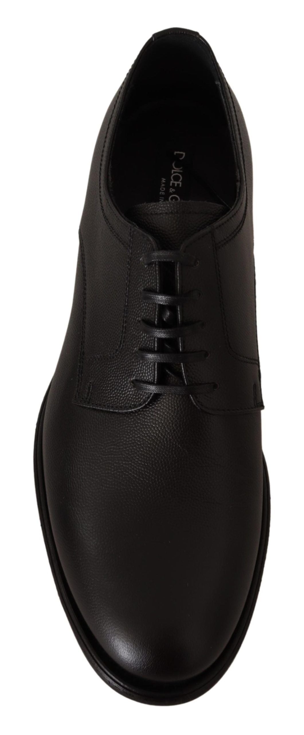 Dolce & Gabbana Elegante Zwarte Leren Derby Schoenen