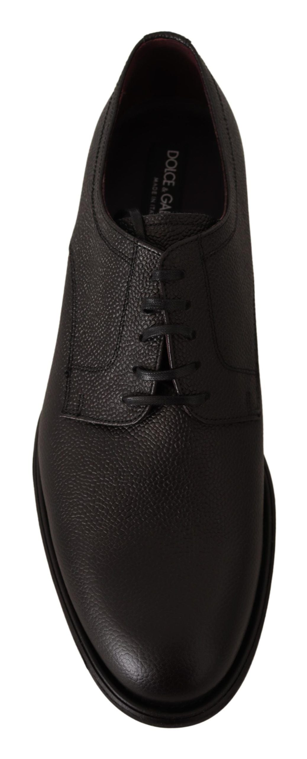 Dolce & Gabbana Elegante Zwarte Leren Derby Dress Schoenen