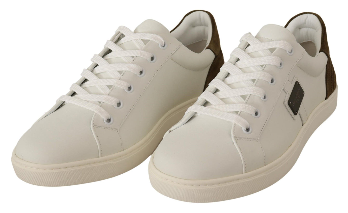 Dolce & Gabbana Chic Witte Leren Sneakers voor Heren